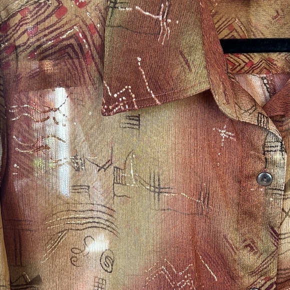 COLDWATER Creek sheer blouse - Picture 3 of 9